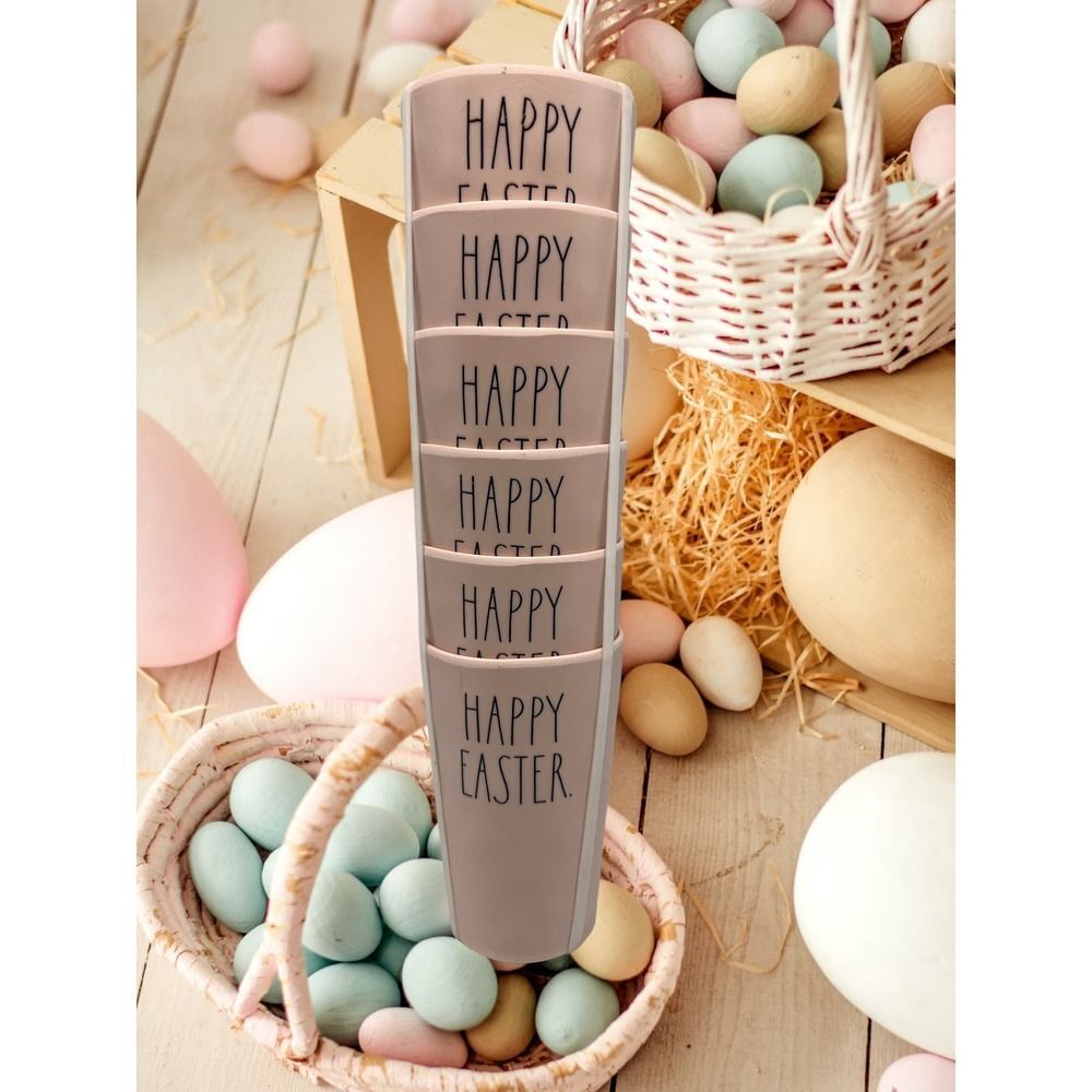 Rae Dunn Melemine Happy Easter Cups 6ct